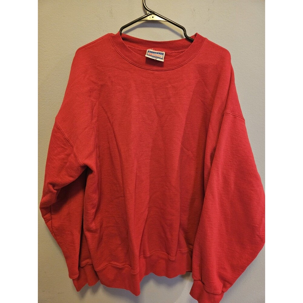 Vintage Hanes Ultimate Cotton Red XL Crewneck Sweatshirt Heavyweight Blank